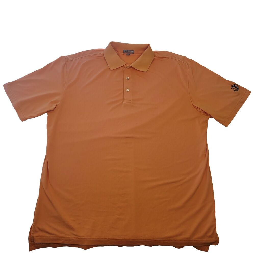 Peter Millar Summer Comfort Polo Shirt XL Orange Golf Performance